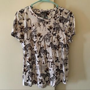 Anthropologie Safari Print Tee